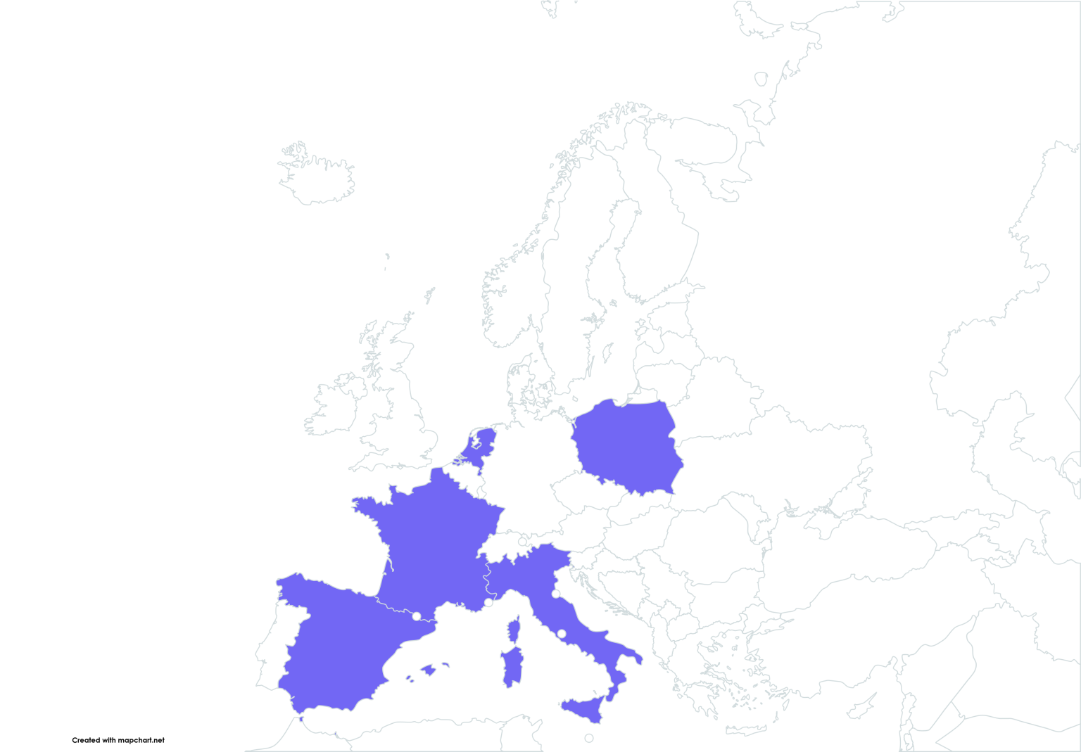 Mappa del progetto europeo Erica